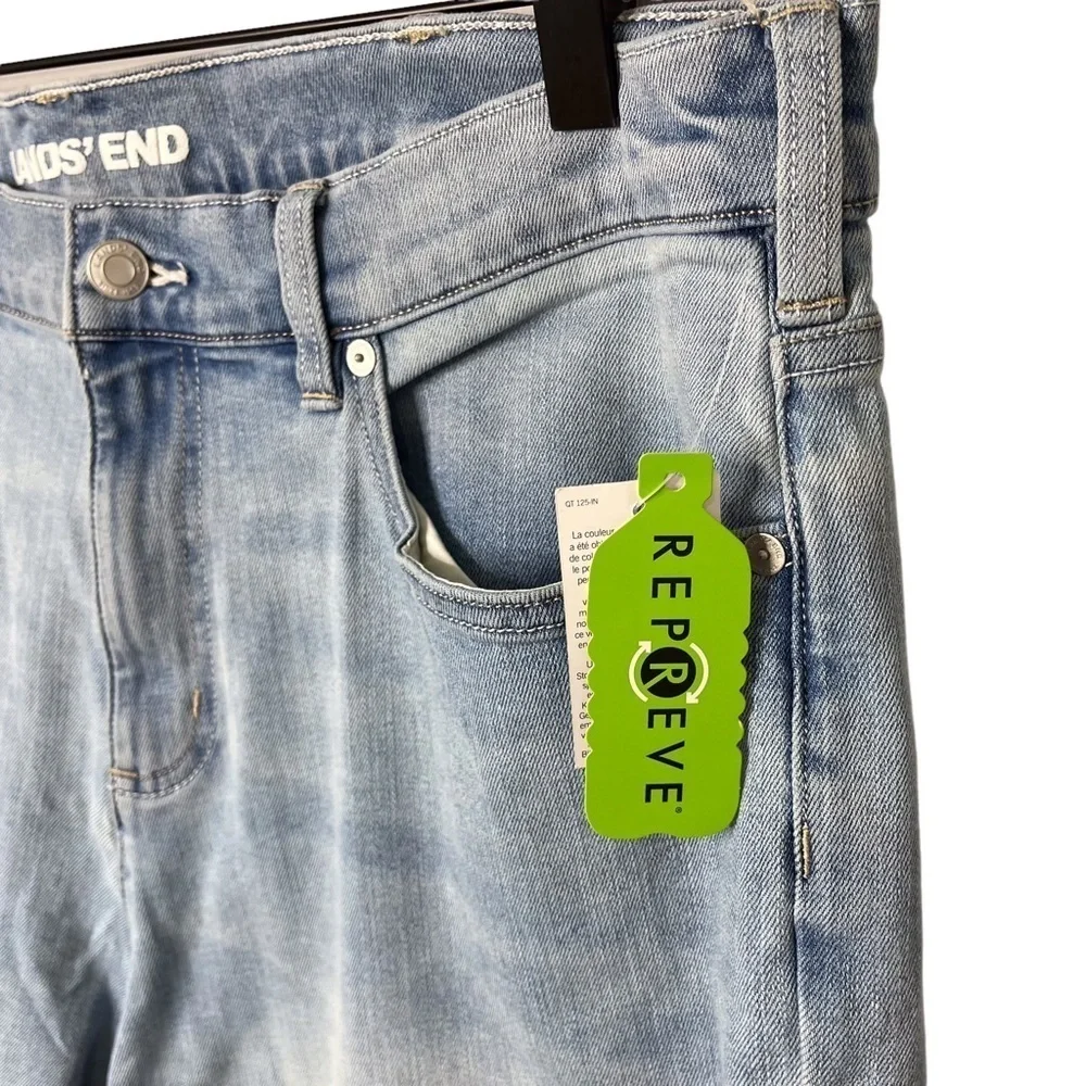 Lands End High Rise Straight Ankle Jeans Light Wash Plus Size 16 - Picture 7 of 11
